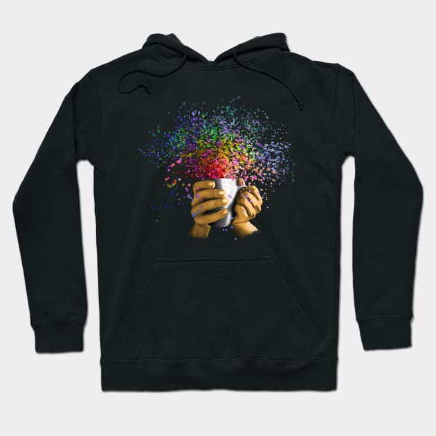 Cup in hand and bobble Hoodie by Zlat